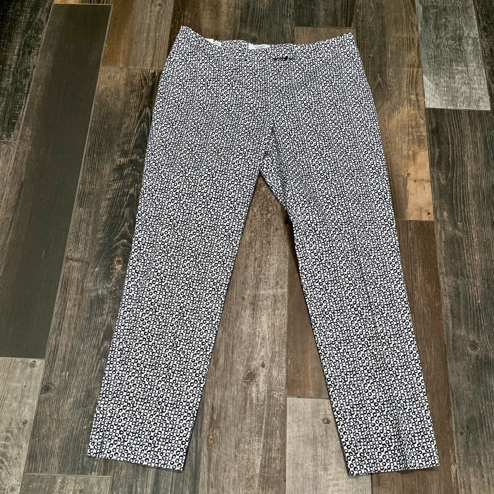 Peserico Stretch Trouser Women's White & Navy sz 48/ US 12.